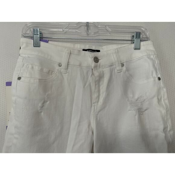 Buffalo David Bitton Women's White Distressed Bermuda Shorts NWT Size 4/27 - Picture 3 of 11